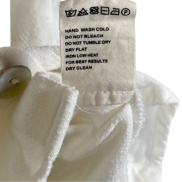 Mo:vint Ivory Linen Cotton Double Breasted Top S/M - Picture 8 of 10